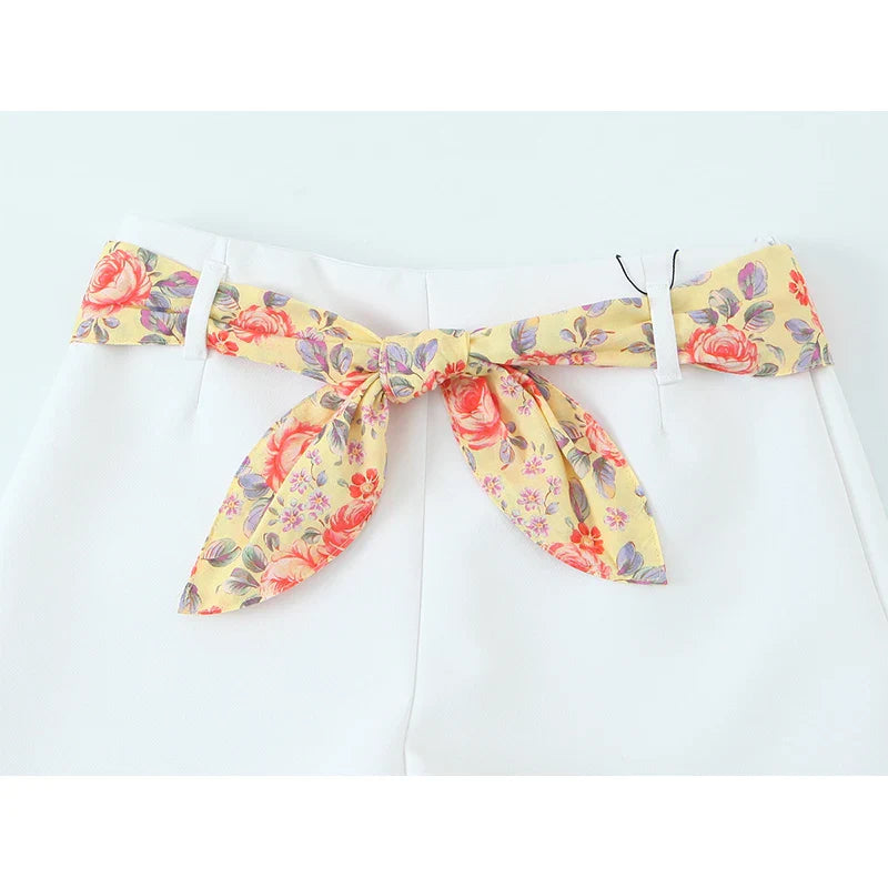 SILKROYA Scarf Belt Shorts