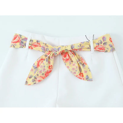 SILKROYA Scarf Belt Shorts