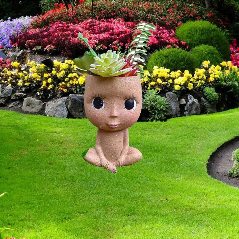 Cute Little Girl Flower Pot