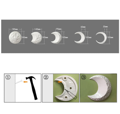 Ceramic Simulation Moon Phases Wall Decor