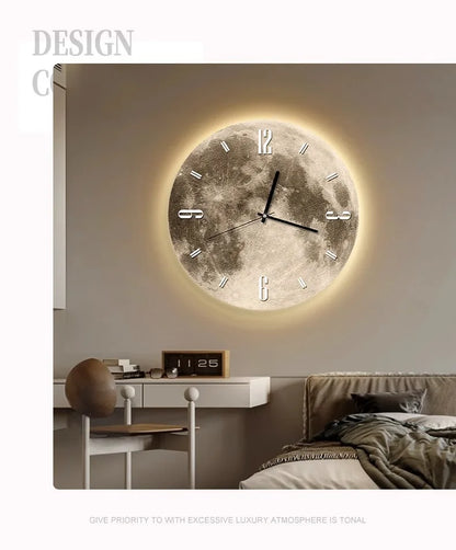 LunaGlow 20-Inch LED Moon Wall Clock