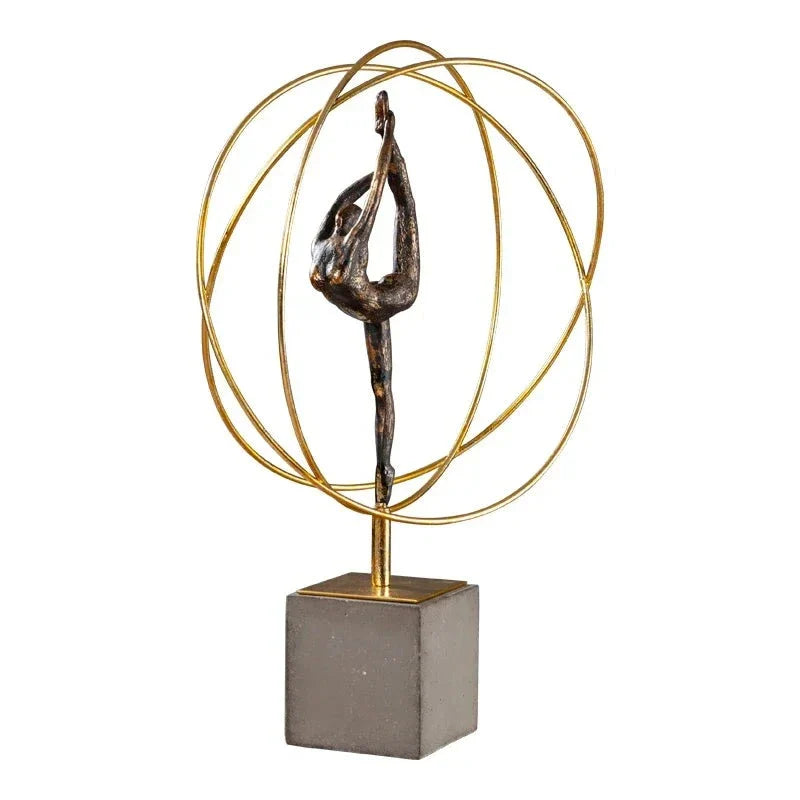 Modern Creative Resin Gymnast Sculpture