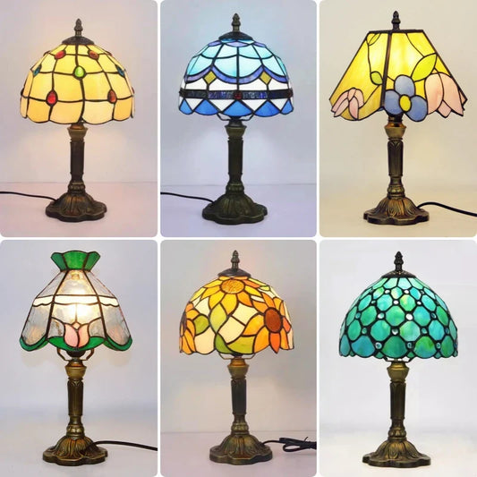 Vintage Stained Glass Desk Lamp