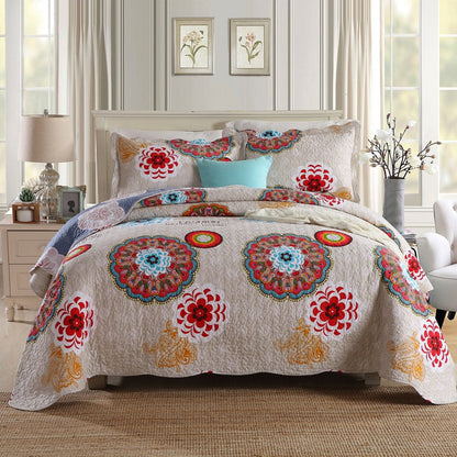 Ruby Quilted Bedspread Set