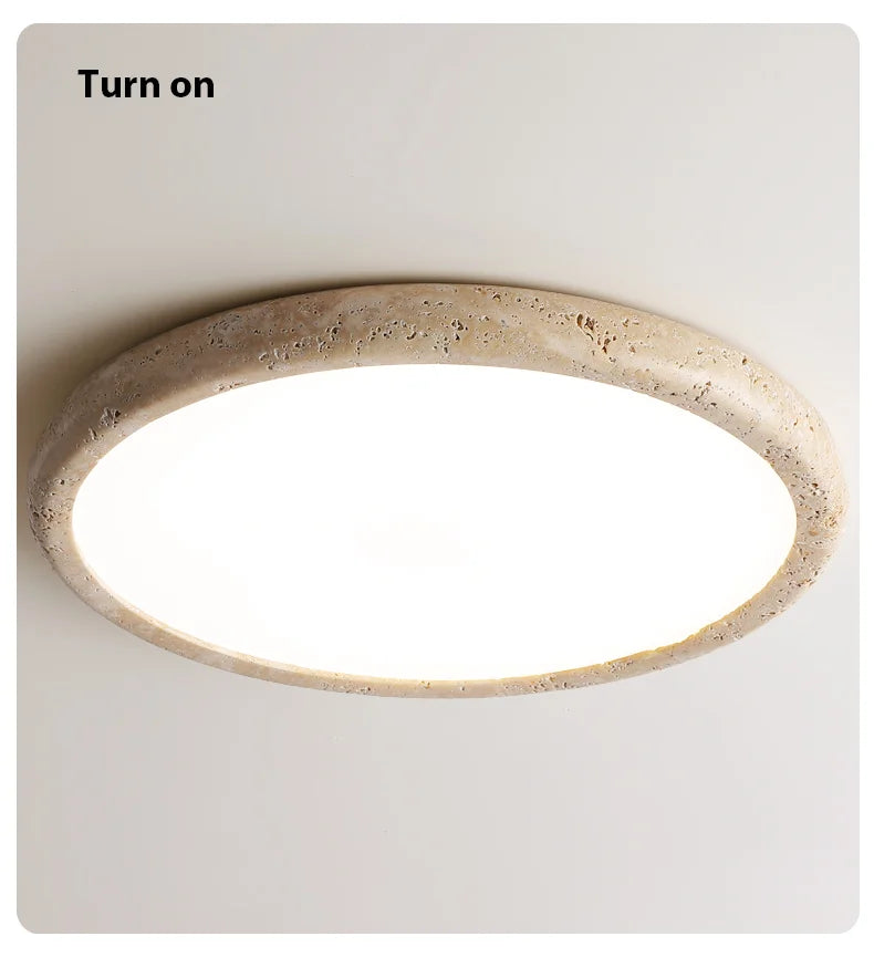 Minimal Natural Stone Disc Shape Ceiling Light