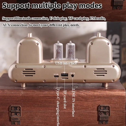 Enceinte Bluetooth rétro avec lampe d'ambiance