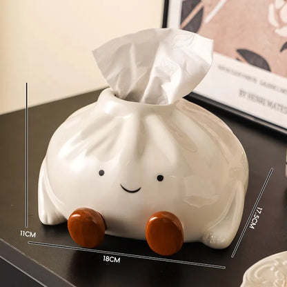 Ins Style Whimsical Ceramic Tissue Box Ornament