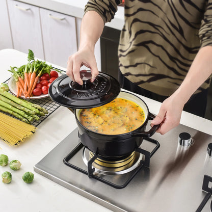 Olla de sopa de hierro fundido de 4 litros con tapa