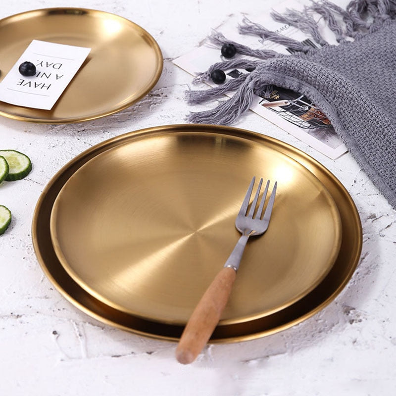 Golden Stainless Steel Storage Tray