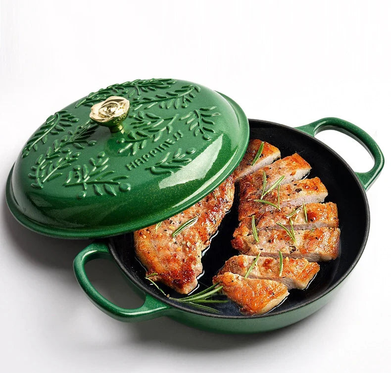 Green Cast Iron Cooking Pot