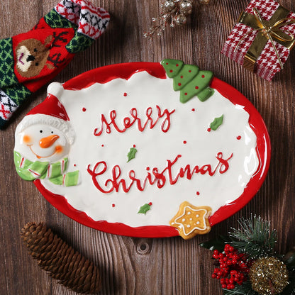 3D Hand-Painted Christmas Plates