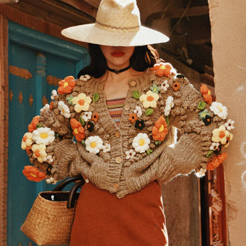 Embroidered Floral Garden Sweater