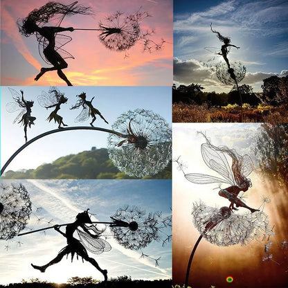 Fairy Dancing with Dandelion Garden Statue