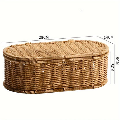Boho Rattan Style Woven Storage Basket