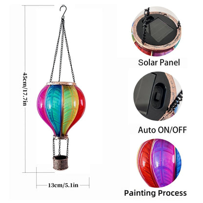 Lámpara solar de globo aerostático arcoíris