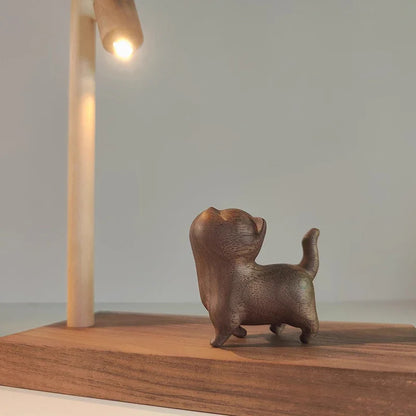 Wooden Dog Shaped Street Lamp