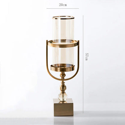 Elegant Gold and Glass Flower Vase