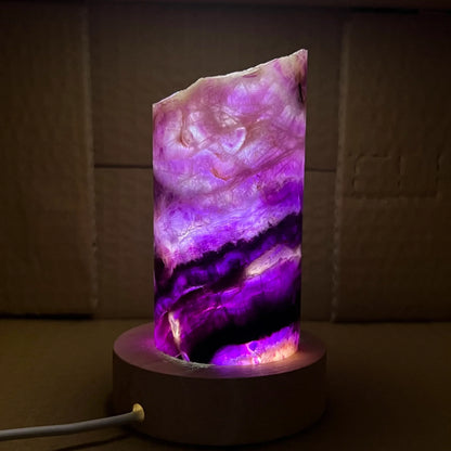 Natural Rainbow Fluorite Crystal Lamp