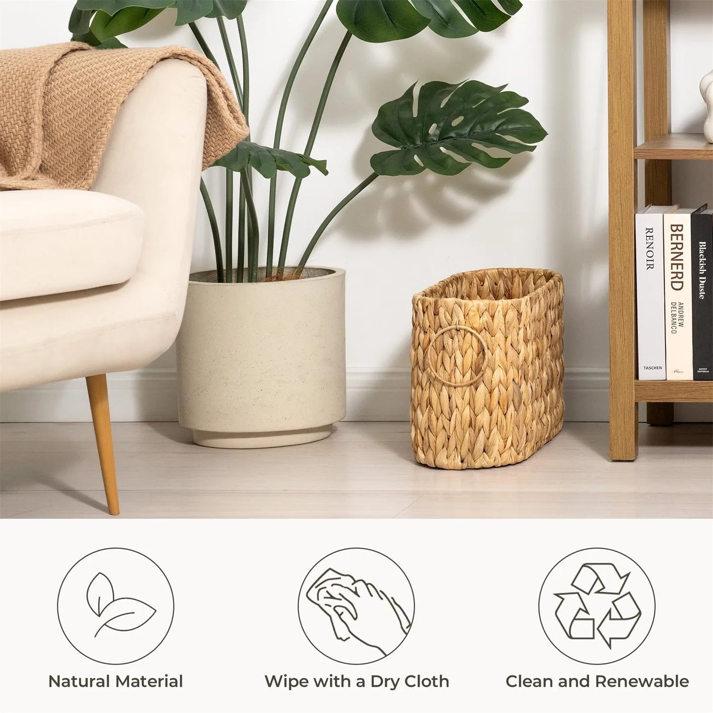 Gewebter Aufbewahrungskorb im Rattan-Stil für den Schreibtisch