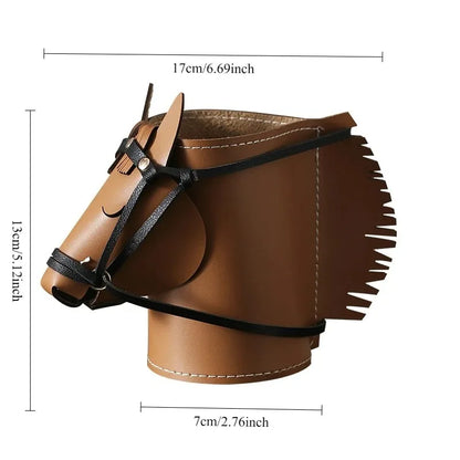 Leather Horse-Head Storage Box – Luxury Decorative Desk Organizer Bedroom Living Room Make Up Organizer Organizer Storage