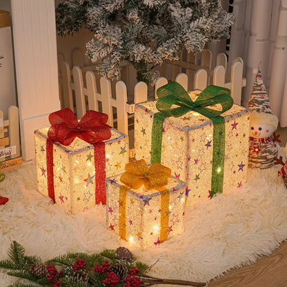 Christmas Lighted Gift Boxes with Remote