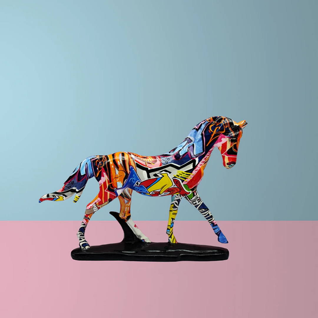 Abstract Graffiti Horse Figurine