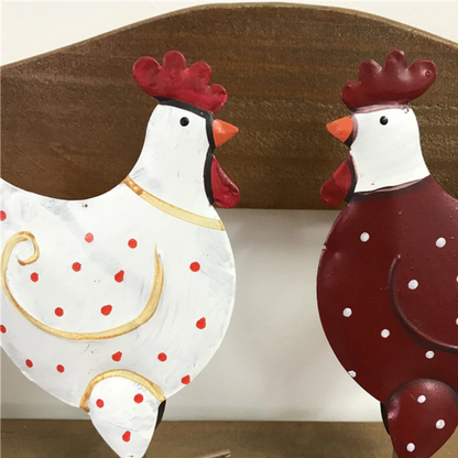 Iron Chicken with white polka dots