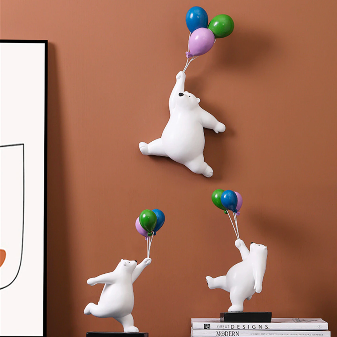 Flying Balloon Bear Figurines