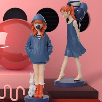 Balloon Girl In Blue Figurine