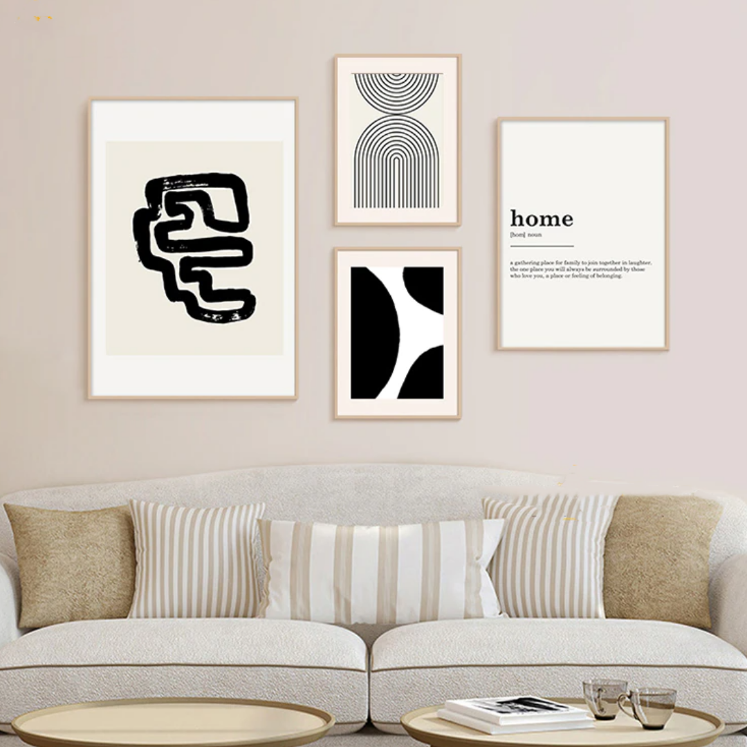 Black and White Abstract Wall Art