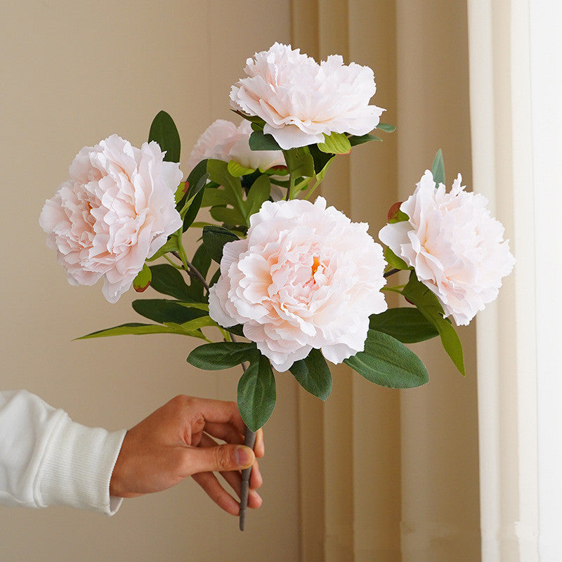 Fleurs de pivoine artificielles à 5 grosses têtes