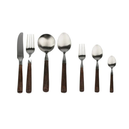 Wooden matte stainless steel food tableware