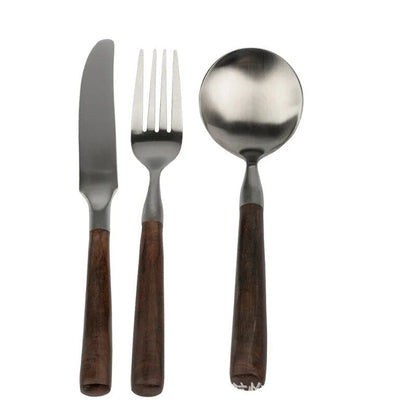 Wooden matte stainless steel food tableware