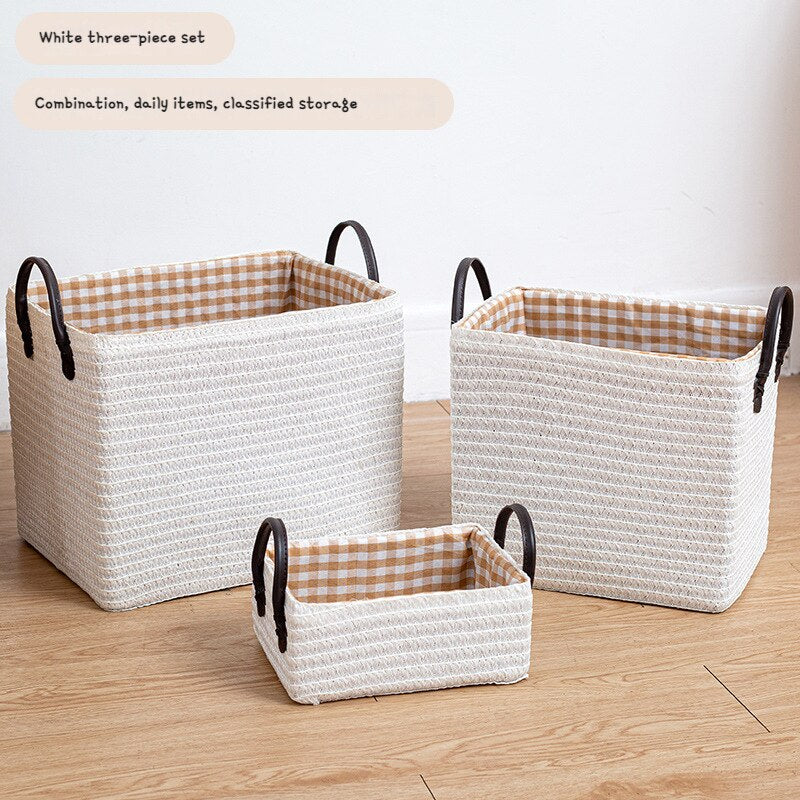 Woven Storage Baskets Foldable Box Organizer