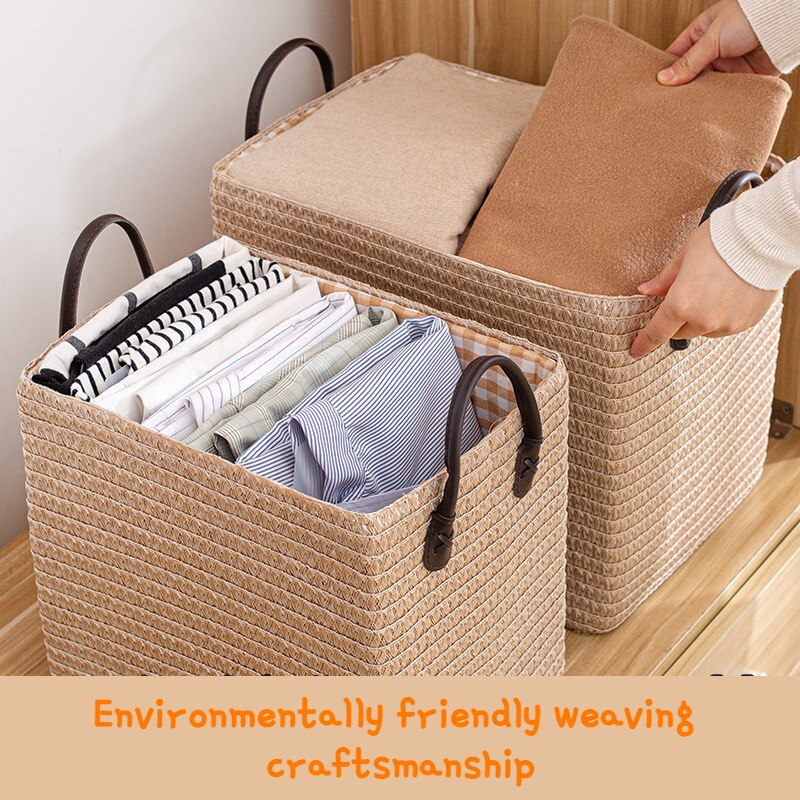 Woven Storage Baskets Foldable Box Organizer