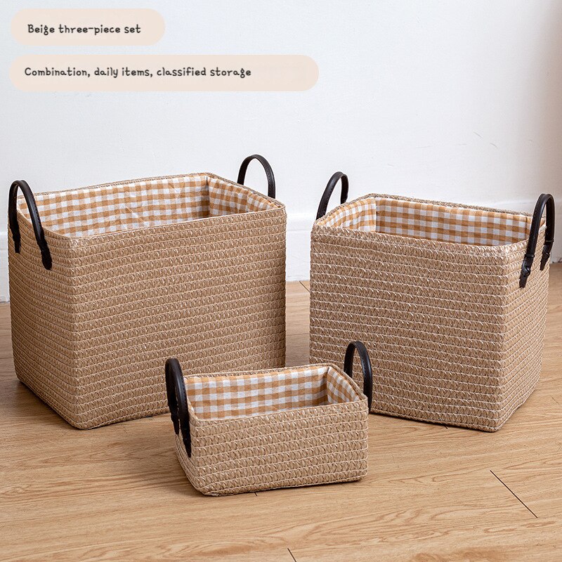 Woven Storage Baskets Foldable Box Organizer