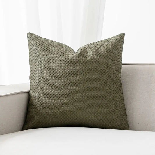 Woven Texture Leather Sofa Pillowcase