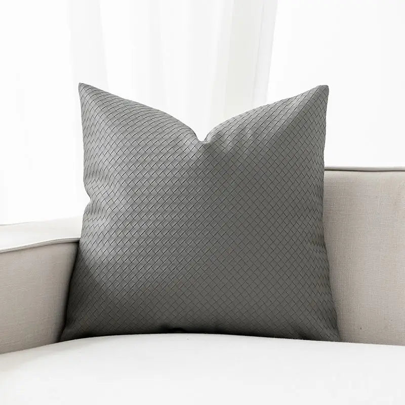 Woven Texture Leather Sofa Pillowcase