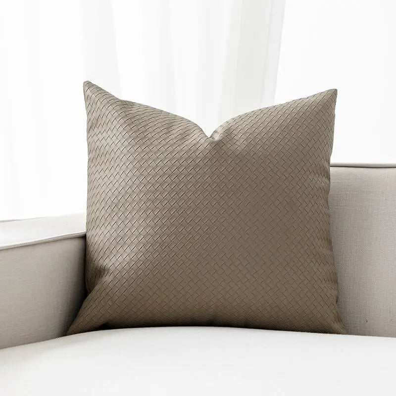 Woven Texture Leather Sofa Pillowcase