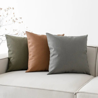 Woven Texture Leather Sofa Pillowcase