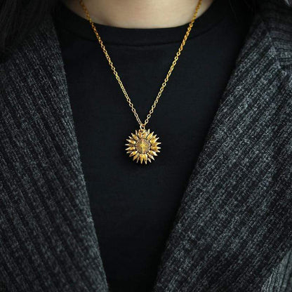 "You Are My Sunshine" Sunflower Pendant