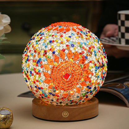 Mosaic Glass Ball Night Lamp