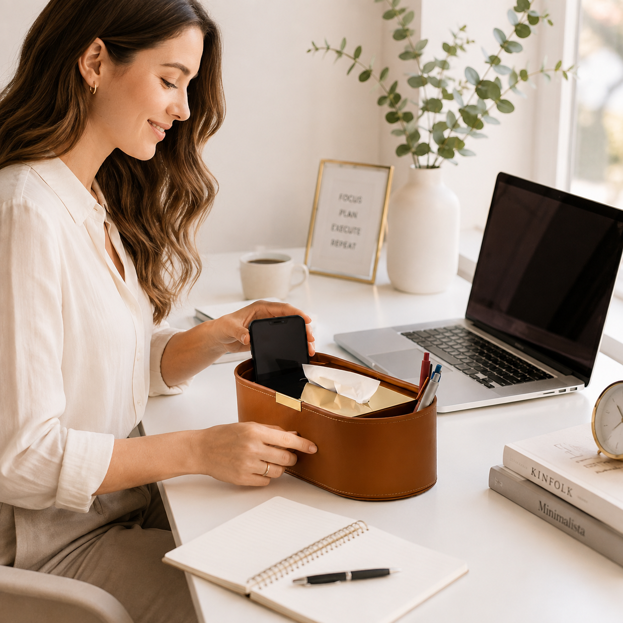 Luxury Leather Tissue Box Organizer for Living Room and Desktop
