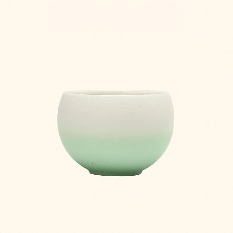 Matte Ombre Ceramic Coffee Cup & Saucer Set
