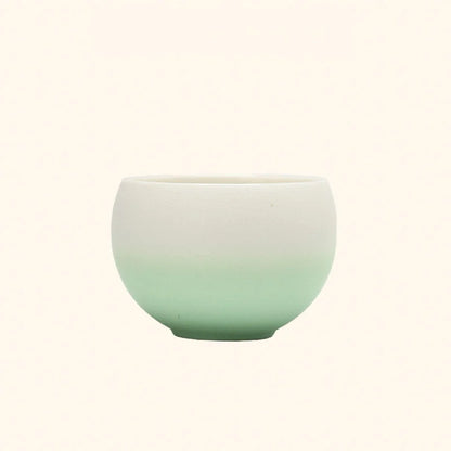 Matte Ombre Ceramic Coffee Cup & Saucer Set
