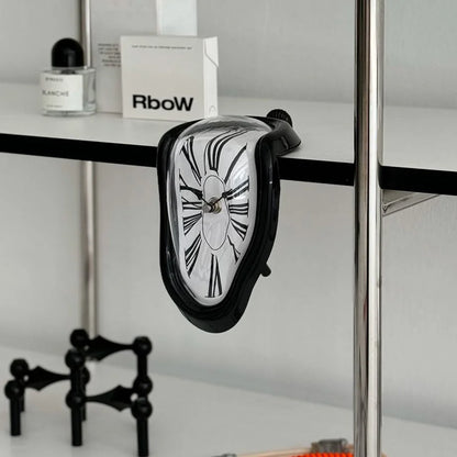 Surrealist Melting ABS Table Clock, Dali-Inspired Shelf Decor