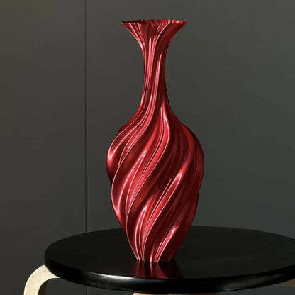 Sculptural Swirl Ribbed PLA Vase