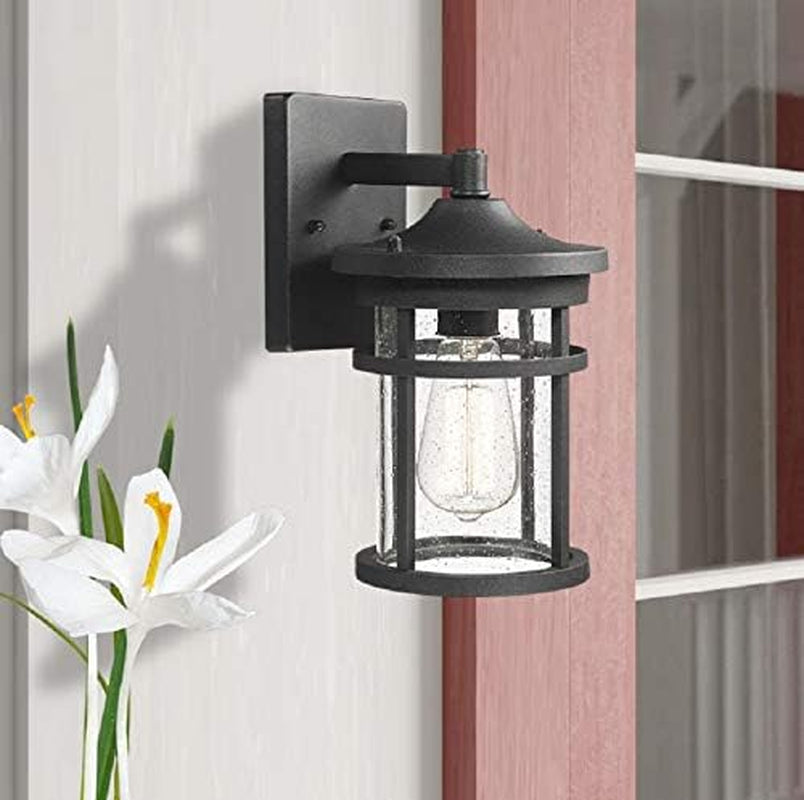 Bestshared Outdoor Wall Mount Light Fixture, 1-Light Wall Sconce Mounted Light, Exterior Wall Lantern with Seeded Glass Shade Lighting & Ceiling Fans Outdoor Lighting Porch & Patio Lights Tools & Home Improvement Wall Lights