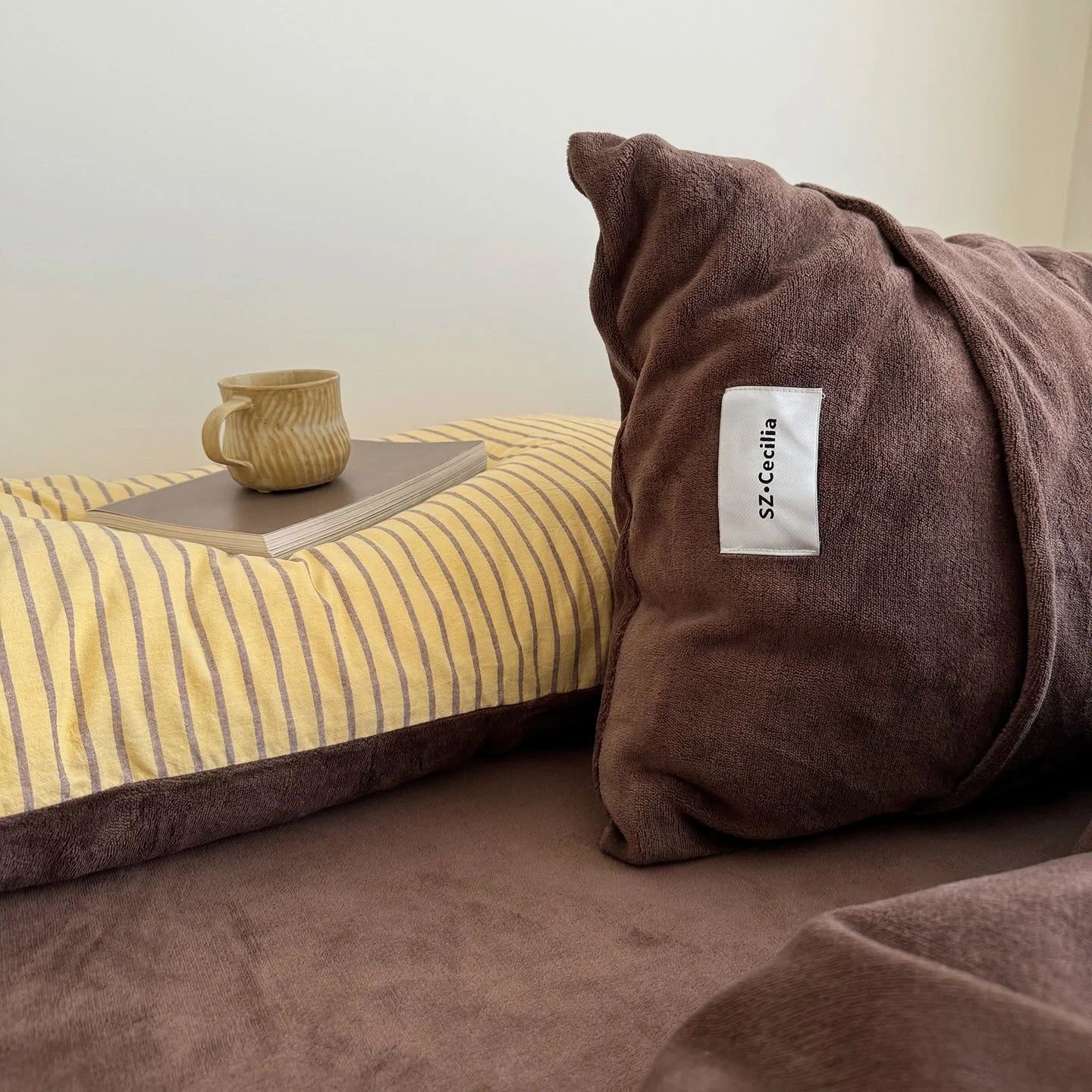 Plush Reversible Striped Flannel Fleece Bedding Set