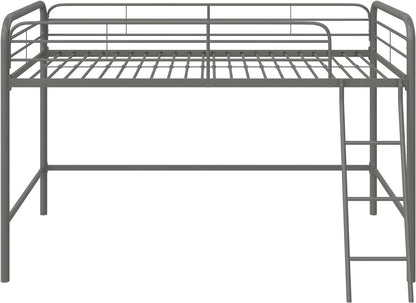 DHP Junior Loft Bed Frame with Ladder, Twin, Silver Bedroom Furniture Beds Frames & Bases Furniture Home & Kitchen